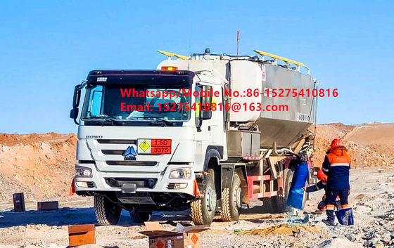 Alta resistenza in acciaio inossidabile Sicurezza affidabilità battistrada camion a granello 15/20/25Ton Ammonio pesante olio esplosivo Emulsione ANFO camion MMU MEMU Per la Mongolia DR CONGO PERU Ghana Mining Blasting BCLH/BCRH/BCZH