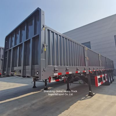 Semi-remolchi a tre assi di recinzione in acciaio per il trasporto di merci sfuse