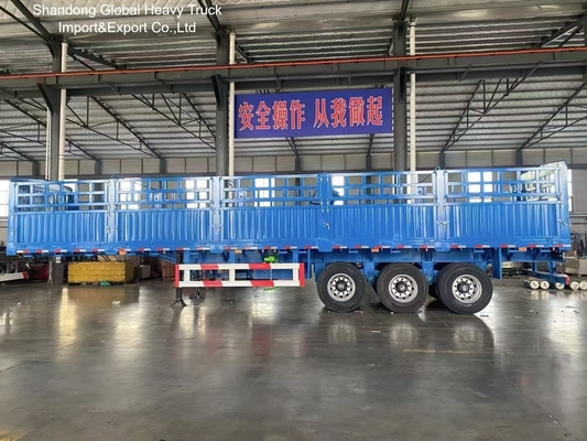 Semirimorchio a 3 assi da 50 tonnellate con sospensioni pneumatiche e sponda