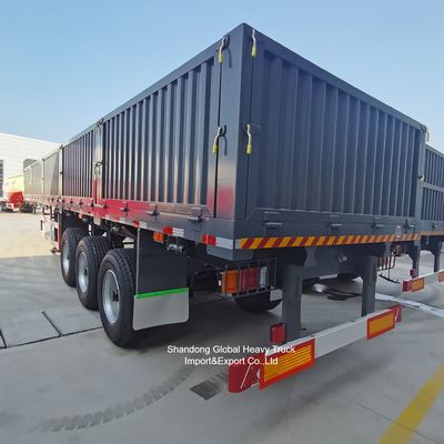 Semi-remolchi a tre assi di recinzione in acciaio per il trasporto di merci sfuse