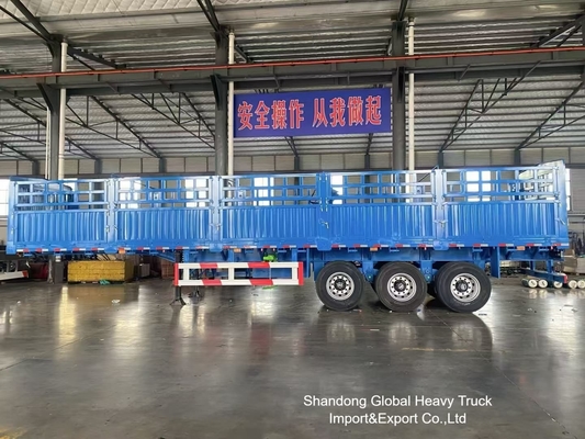 Semirimorchio a 3 assi da 50 tonnellate con sospensioni pneumatiche e sponda