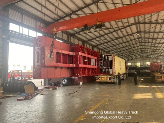 Semirimorchio a pianale ribassato a 3 assi da 60 tonnellate per il trasporto di carichi pesanti