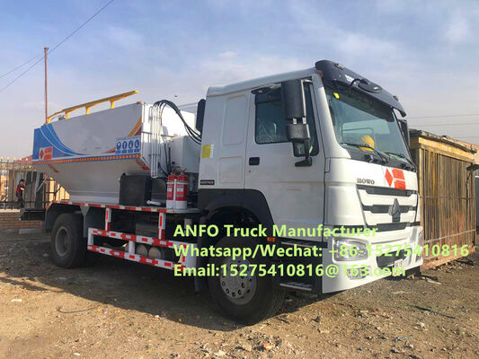 Durable affidabile HOWO 10/15/20/30T BCLH-10 macchina di miscelazione e caricamento in loco per esplosivi granulari al nitrato d'ammonio ANFO, Autocarro per emulsioni esplosive, Unità mobile di produzione di esplosivi MEMU MMU per perforazione