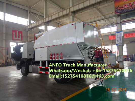 Durable affidabile HOWO 10/15/20/30T BCLH-10 macchina di miscelazione e caricamento in loco per esplosivi granulari al nitrato d'ammonio ANFO, Autocarro per emulsioni esplosive, Unità mobile di produzione di esplosivi MEMU MMU per perforazione