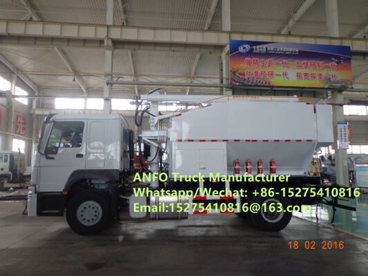 Durable affidabile HOWO 10/15/20/30T BCLH-10 macchina di miscelazione e caricamento in loco per esplosivi granulari al nitrato d'ammonio ANFO, Autocarro per emulsioni esplosive, Unità mobile di produzione di esplosivi MEMU MMU per perforazione