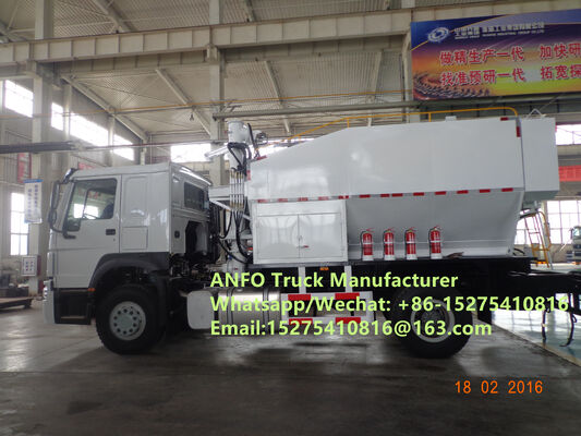 Elevato rapporto costo-prestazioni HOWO 10/15/20/30T autocarro per miscelazione e caricamento in loco di esplosivi granulari all'ammonio ANFO Emulsione per brillamento Servizio di perforazione Zambia/Zimbabwe/Tanzania/Ghana/Guinea/Namibia/Guyana