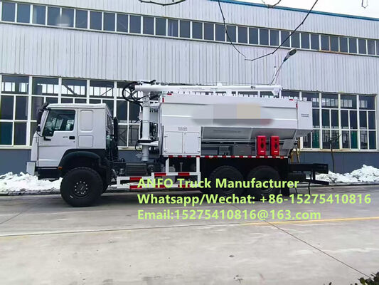 Camion HOWO nuovo di zecca competitivo 10/15/20/30T per miscelazione e caricamento in loco di esplosivi granulari di ammonio ANFO, servizio di brillamento con emulsione, Zambia/Zimbabwe/Tanzania/Ghana/Guinea/Namibia/Guyana