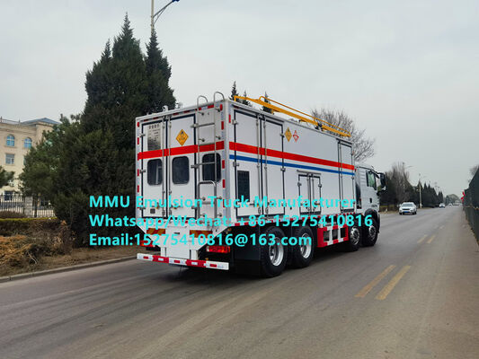 Buon prezzo nuovo camion di miscelazione e caricamento di emulsioni ORICA 15/20/25 tonnellate sul posto, camion di caricamento di esplosivi sfusi, servizio di brillamento minerario Mongolia, Kazakistan, Uzbekistan, Indonesia, Congo, RDC, Guinea, Tanzania, MMU