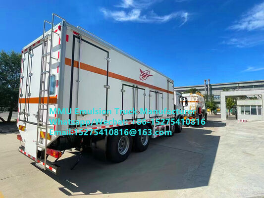 HOWO 20/25/30TON MIXING AND CHARGING EMULSION BULK EXPLOSIVES TRUCK VEHICLE FOR WET OR DRY BLASTHOLES DELIVERING HIGH VOLUMES OF EMULSION-BASED EXPLOSIVES EFFICIENTLY AND SAFELY