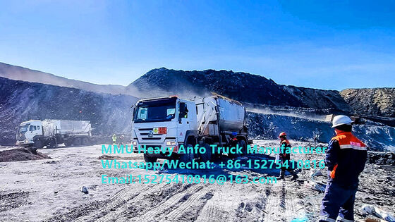 Camion per la miscelazione e la ricarica di esplosivi per olio di ammonio pesante multifunzionale Camion 15/20/25 tonnellate Emulsione pesante Camion ANFO Russia/Kazakhstan/Uzbekistan/Indonesia/Guinea Servizio di esplosione mineraria