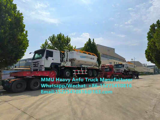 Super Sicurezza HOWO miscelazione e ricarica multifunzionale pesanti esplosivi di ammonio petrolifero camion 15/20/25Ton Emulsione pesante ANFO camion Zambia/Zimbabwe/Tanzania/Ghana/Guinea/Perù Servizio di esplosione mineraria