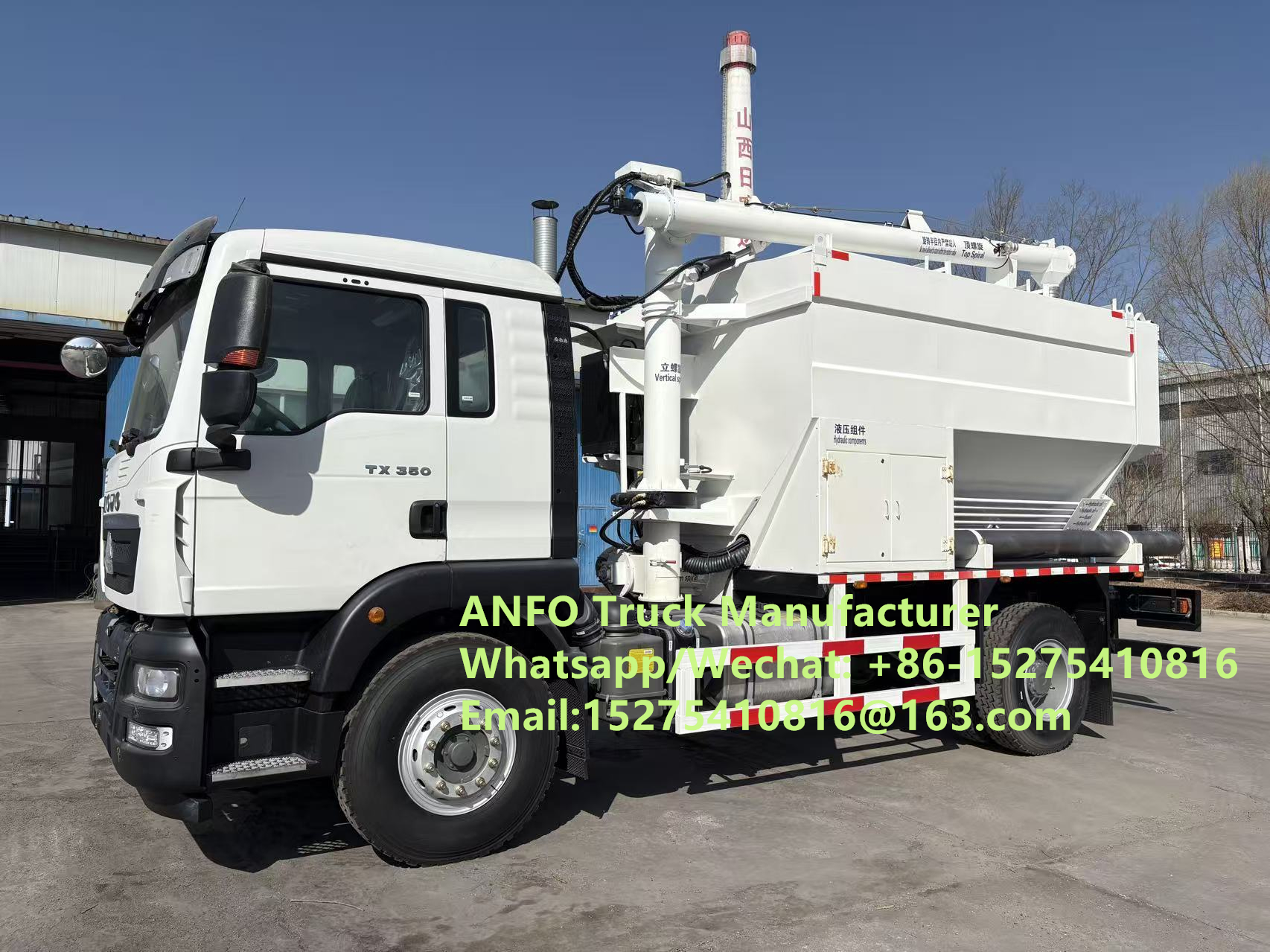 Low price new HOWO 10/15/20/30T BCLH-10 miscelazione e ricarica in loco granulato esplosivo di ammonio ANFO Truck Emulsione servizio di esplosione Perforazione Kazakistan/Uzbekistan/Indonesia/Congo RDC TREAD MMU